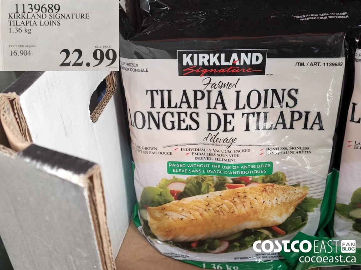 1139689 KIRKLAND SIGNATURE TILAPIA LOINS 1 36 KG 22 99 Costco East Fan Blog