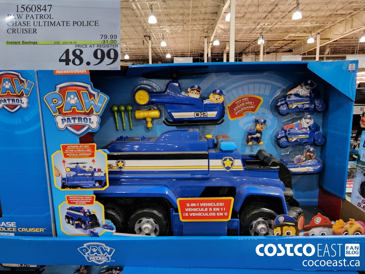 1560847 PAW PATROL CHASE ULTIMATE POLICE CRUISER 31 00 INSTANT SAVINGS  EXPIRES ON 2022 08 29 48 99 - Costco East Fan Blog