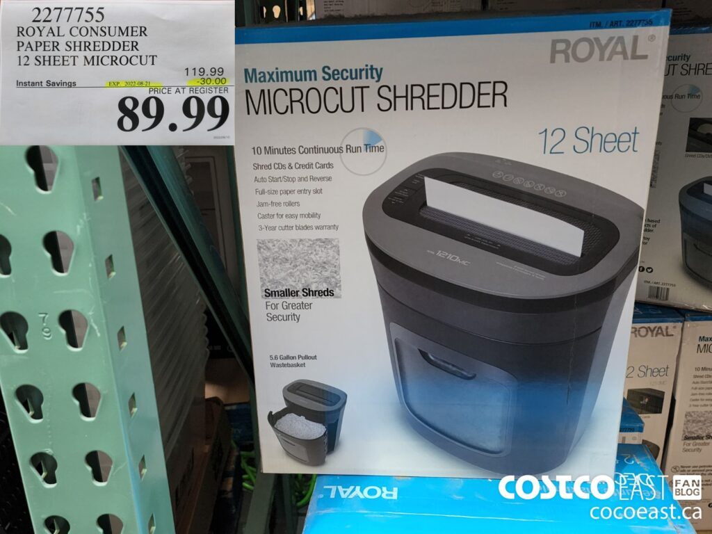 2277755 ROYAL CONSUMER PAPER SHREDDER 12 SHEET MICROCUT 30 00 INSTANT