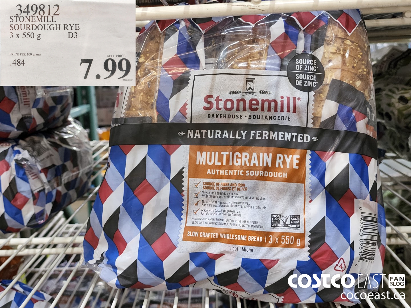 349812 STONEMILL SOURDOUGH RYE 3 X 550 G 7 99 Costco East Fan Blog