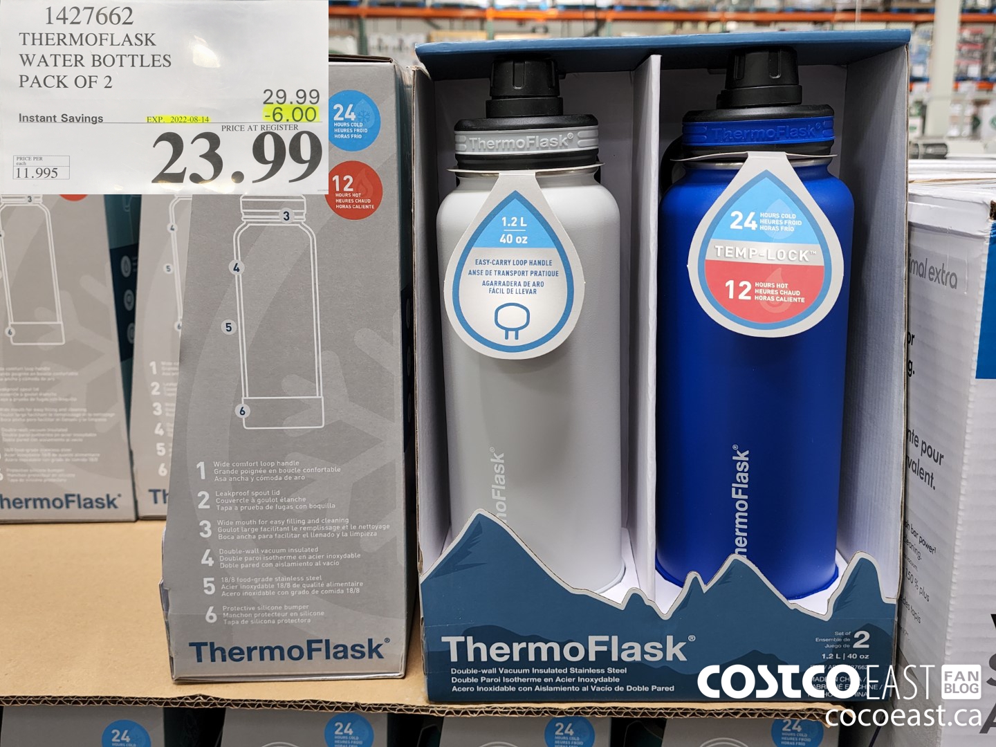 1427662 THERMOFLASK WATER BOTTLES PACK OF 2 6 00 INSTANT SAVINGS