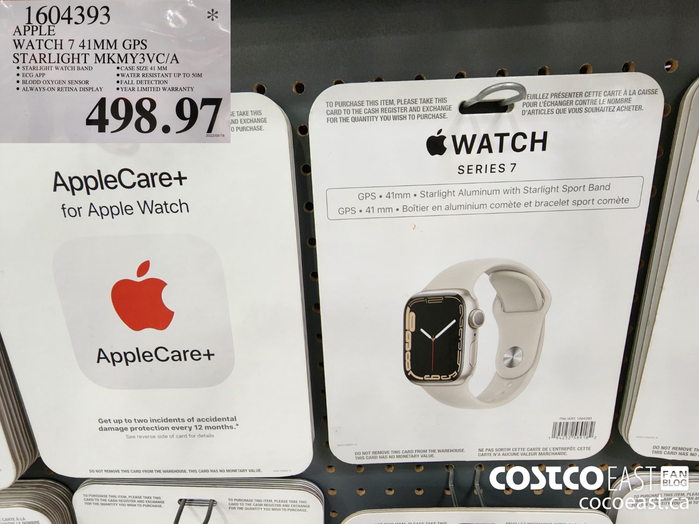 1604393 APPLE WATCH 7 41MM GPS STARLIGHT MKMY3VC A 498 97 - Costco