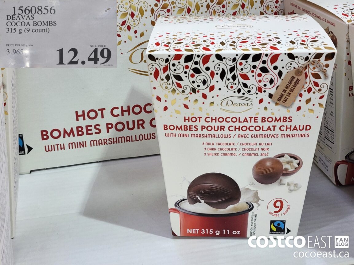 1560856 DEAVAS COCOA BOMBS 315 g 9 count 12 49 Costco East Fan Blog