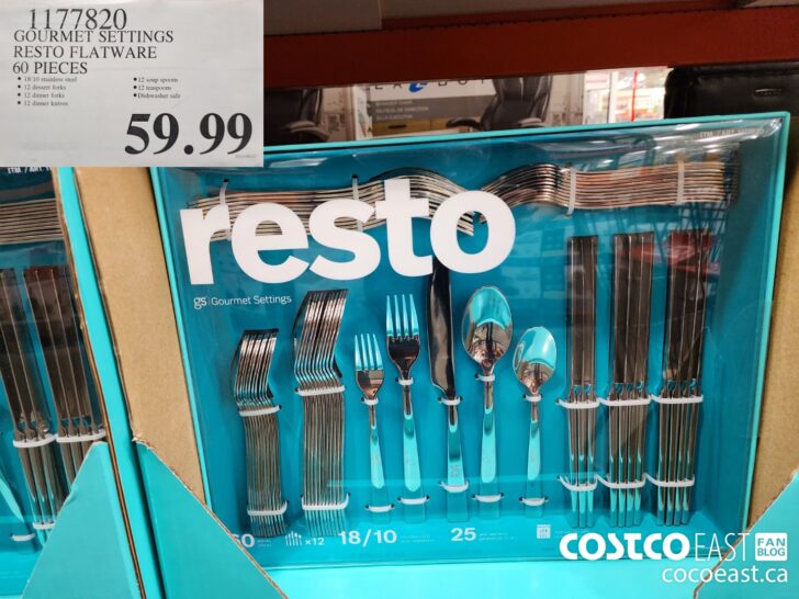 1177820 GOURMET SETTINGS RESTO FLATWARE 60 PIECES 59 99 Costco East