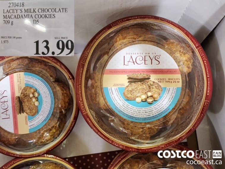 270418 LACEY S MILK CHOCOLATE MACADAMIA COOKIES 709 g 13 99 Costco