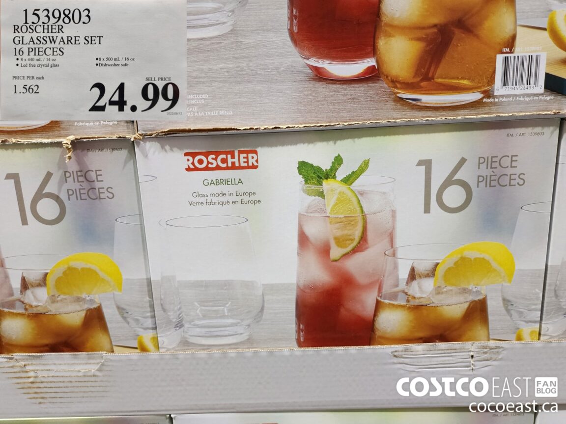 1539803 ROSCHER GLASSWARE SET 16 PIECES 24 99 Costco East Fan Blog