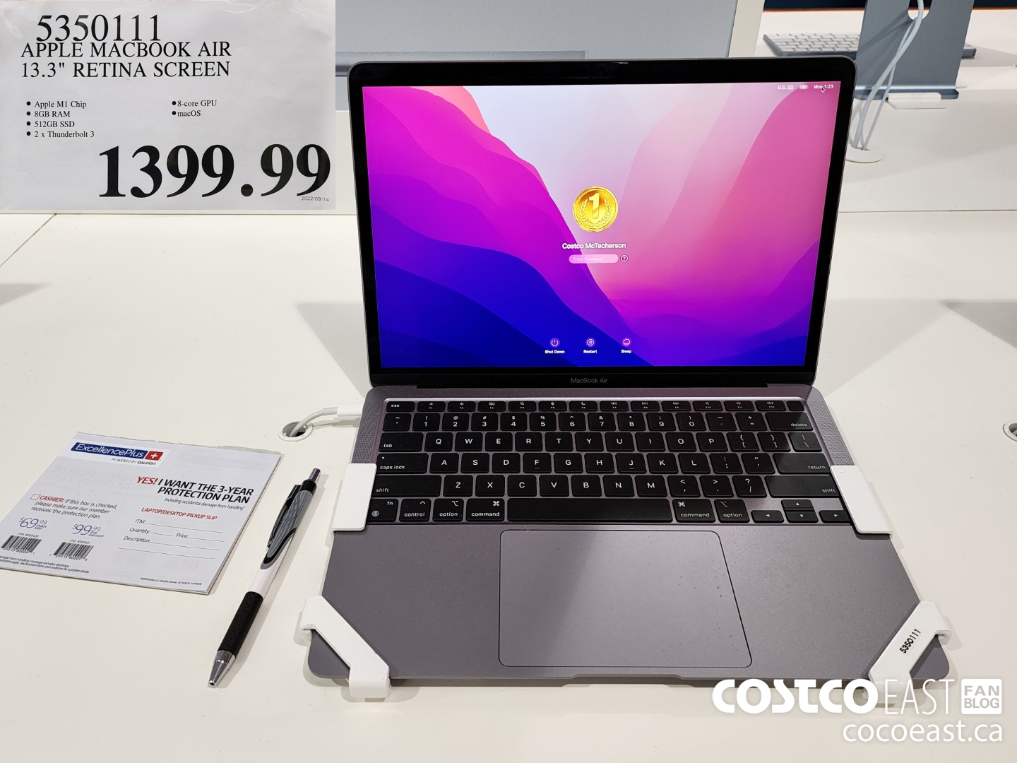 5350111 APPLE MACBOOK AIR 13 3 RETINA SCREEN 1399 99 - Costco East