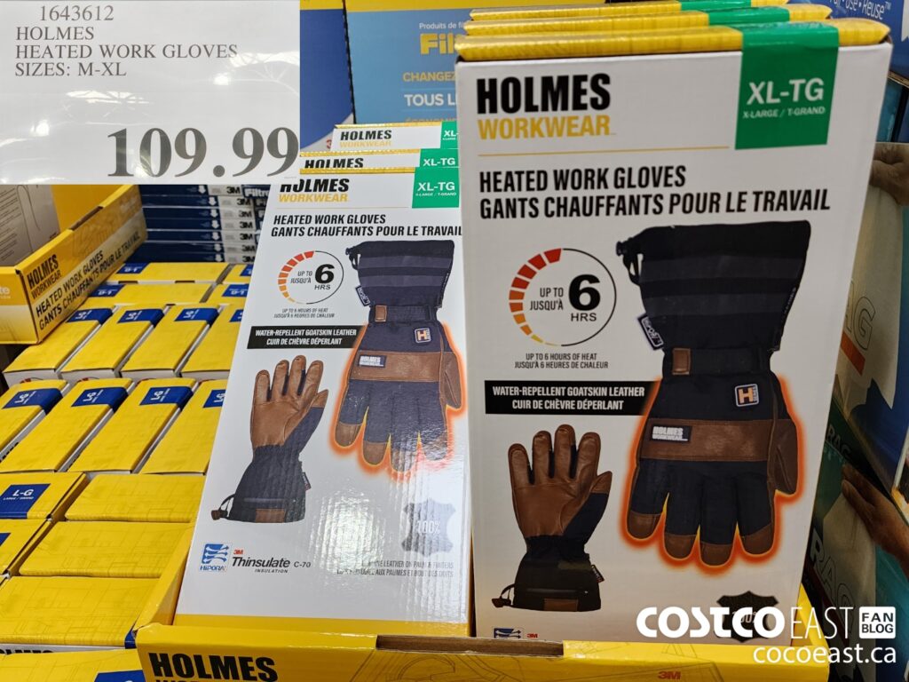 1643612 HOLMES HEATED WORK GLOVES SIZES M XL 109 99 Costco East Fan Blog