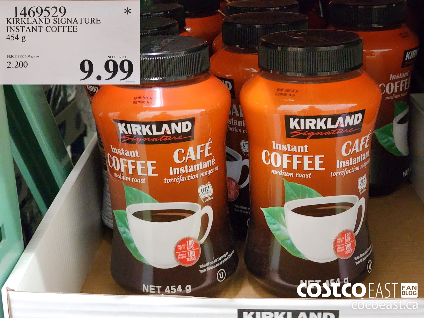1469529 KIRKLAND SIGNATURE INSTANT COFFEE 454 g 9 99 Costco East Fan Blog