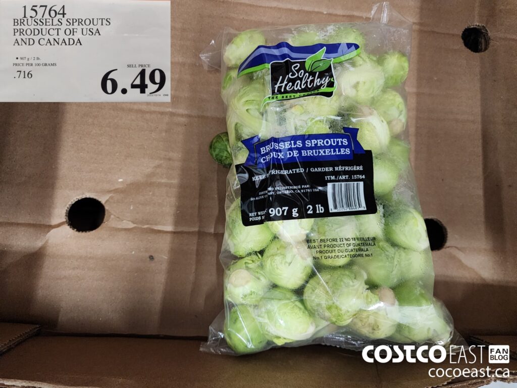 15764 BRUSSELS SPROUTS PRODUCT OF USA AND CANADA 6 49 Costco East Fan Blog
