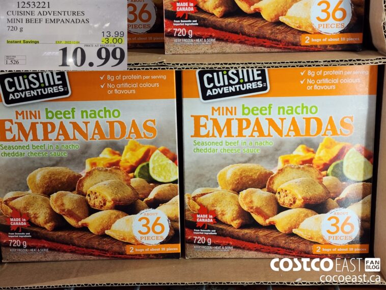 1253221 CUISINE ADVENTURES MINI BEEF EMPANADAS 720 G 3 00 INSTANT