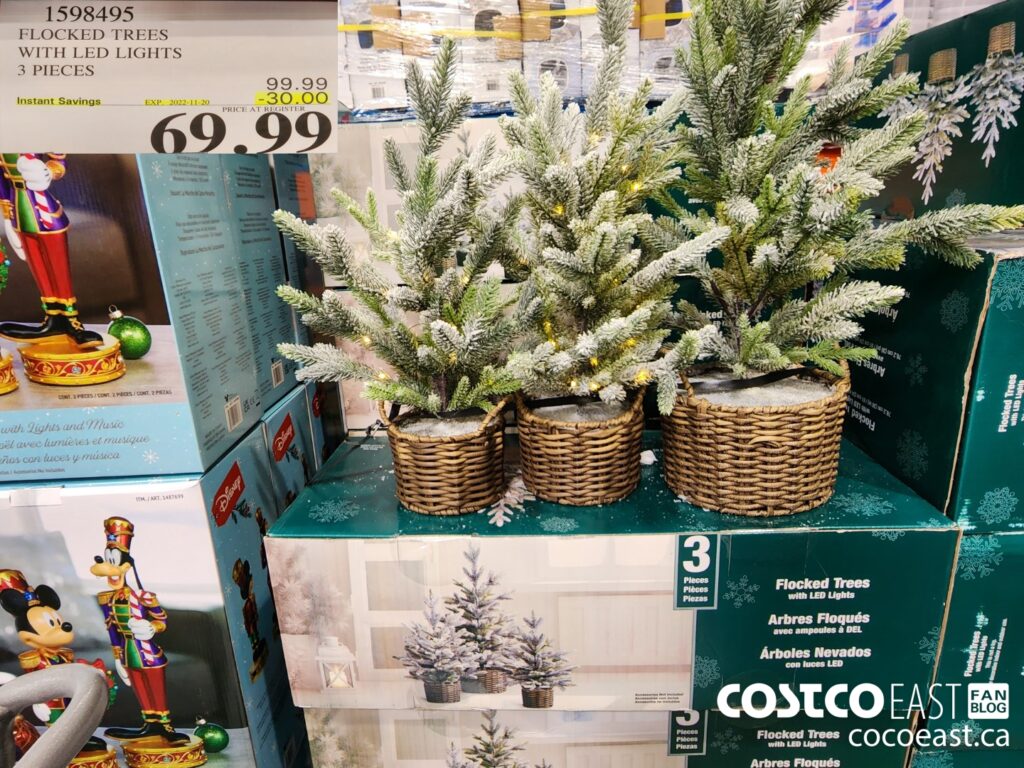 1598495 FLOCKED TREES WITH LED LIGHTS 3 PIECES 30 00 INSTANT SAVINGS