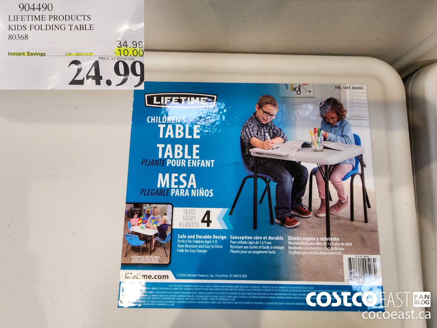 costco kids folding table