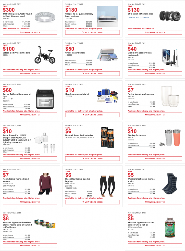 Costco weekend Sales Nov 25th - 27th 2022 – Ontario, Quebec & Atlantic ...