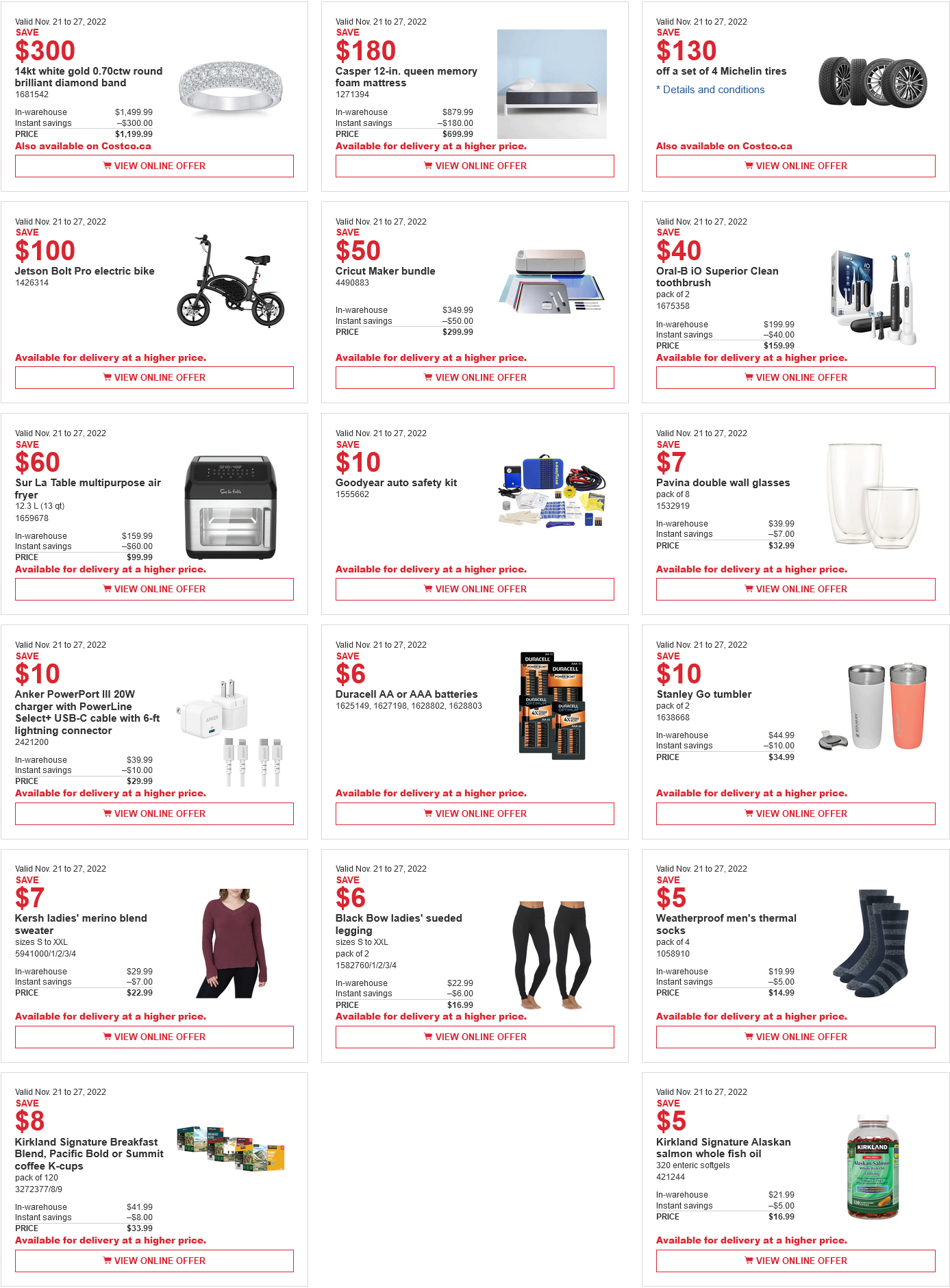 Costco sale Items & Flyer sales Nov 21st - 27th 2022 – Ontario, Quebec &  Atlantic Canada - Costco East Fan Blog