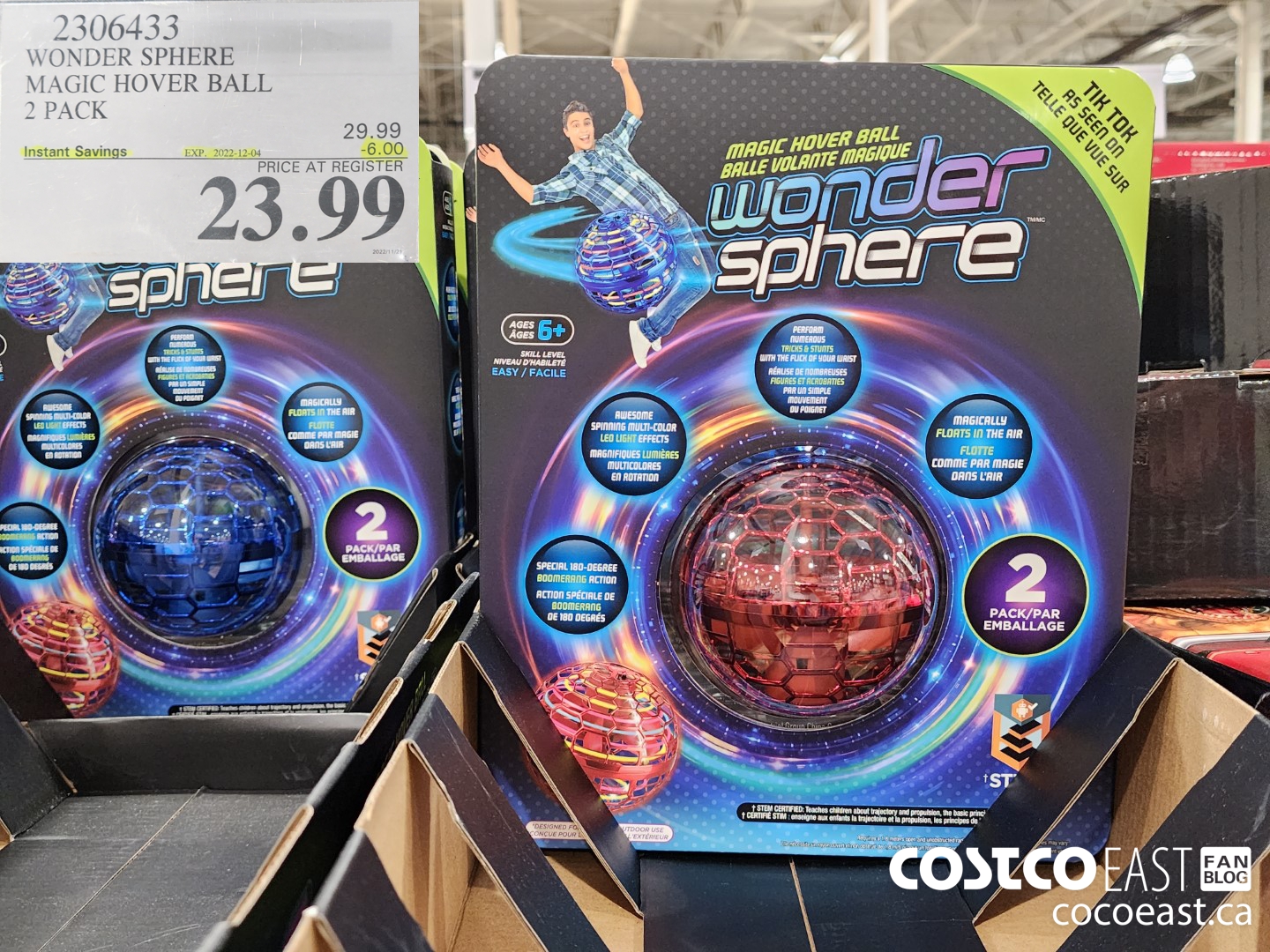 2306433 WONDER SPHERE MAGIC HOVER BALL 2 PACK 6 00 INSTANT SAVINGS EXPIRES  ON 2022 12 04 23 99 - Costco East Fan Blog