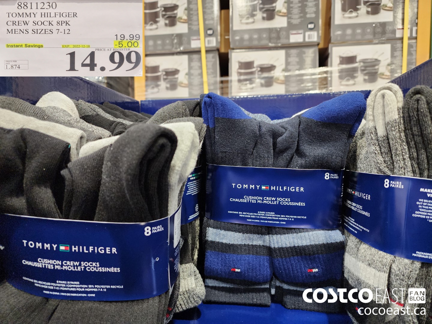 8811230 TOMMY HILFIGER CREW SOCK 8PK MENS SIZES 7 12 5 00 INSTANT SAVINGS EXPIRES ON 2022 12 18 14 99 Costco East Fan Blog