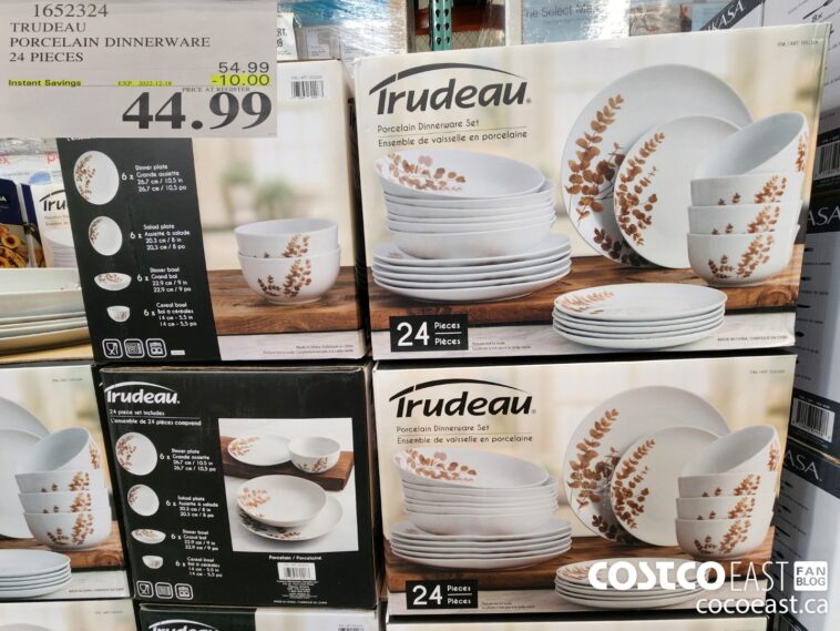 1652324 TRUDEAU PORCELAIN DINNERWARE 24 PIECES 10 00 INSTANT SAVINGS
