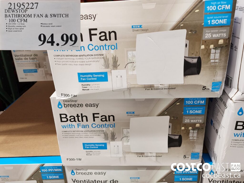 2195227 DEWSTOP BATHROOM FAN SWITCH 100 CFM 94 99 Costco East Fan Blog