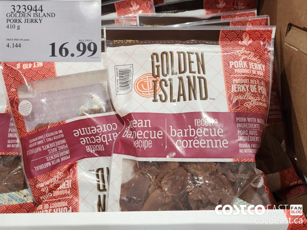 323944 GOLDEN ISLAND PORK JERKY 410 g 16 99 Costco East Fan Blog