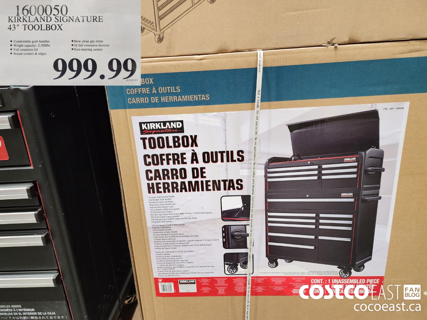 1600050 KIRKLAND SIGNATURE 43 TOOLBOX 999 99 Costco East Fan Blog