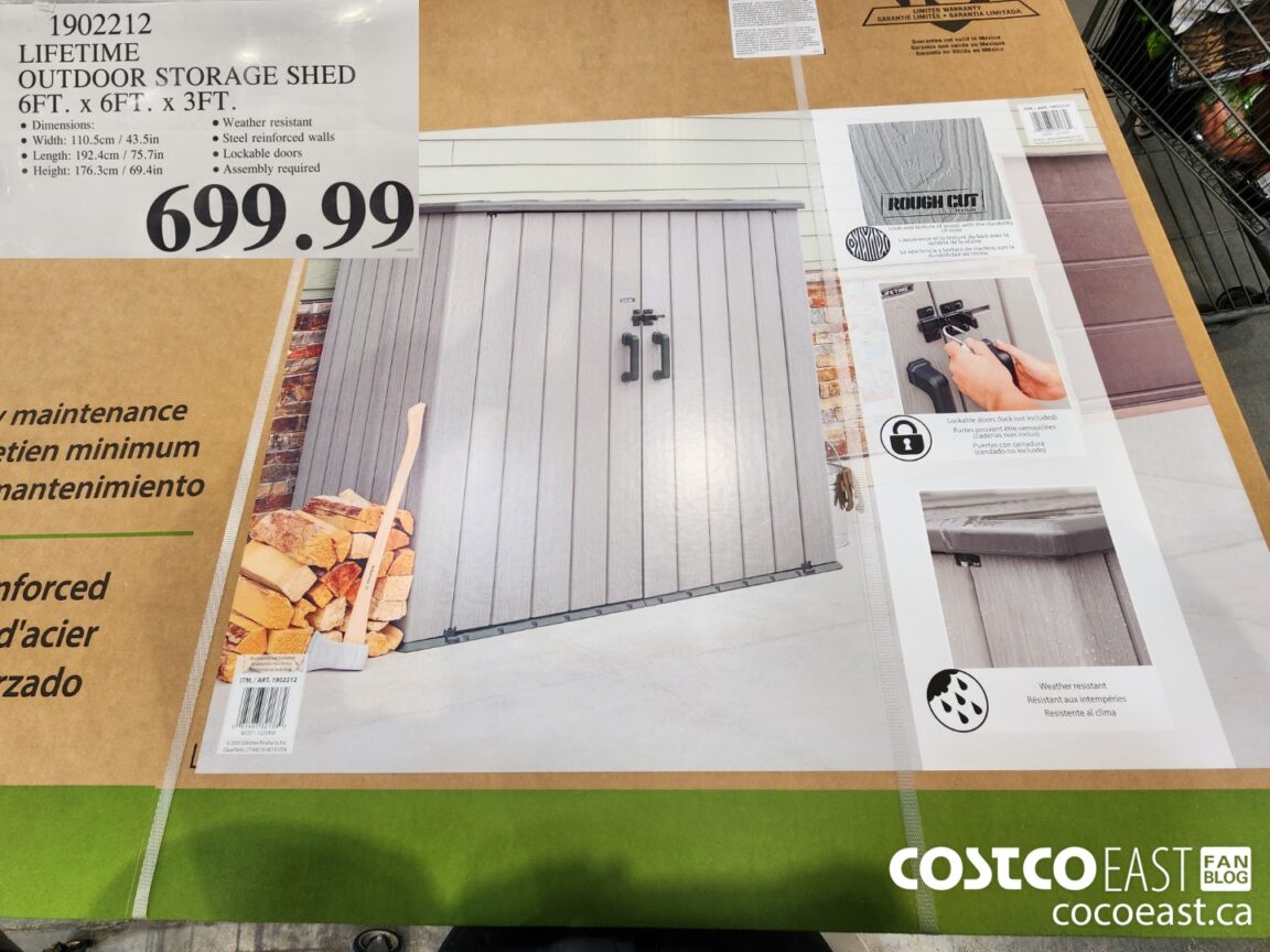 1902212 LIFETIME OUTDOOR STORAGE SHED 6FT X 6FT X 3FT 699 99 Costco East Fan Blog