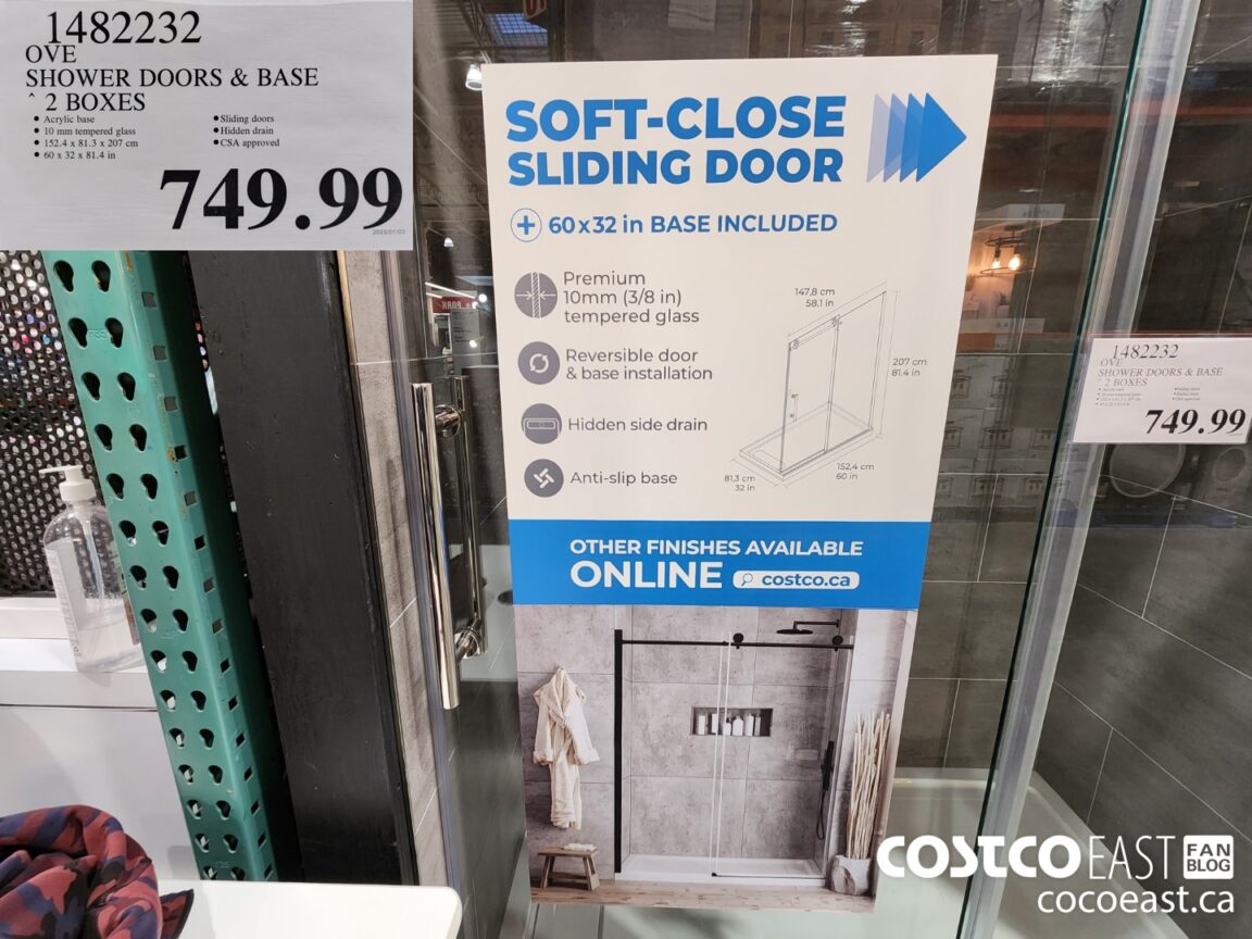 1482232 OVE SHOWER DOORS BASE 2 BOXES 749 99 Costco East Fan Blog