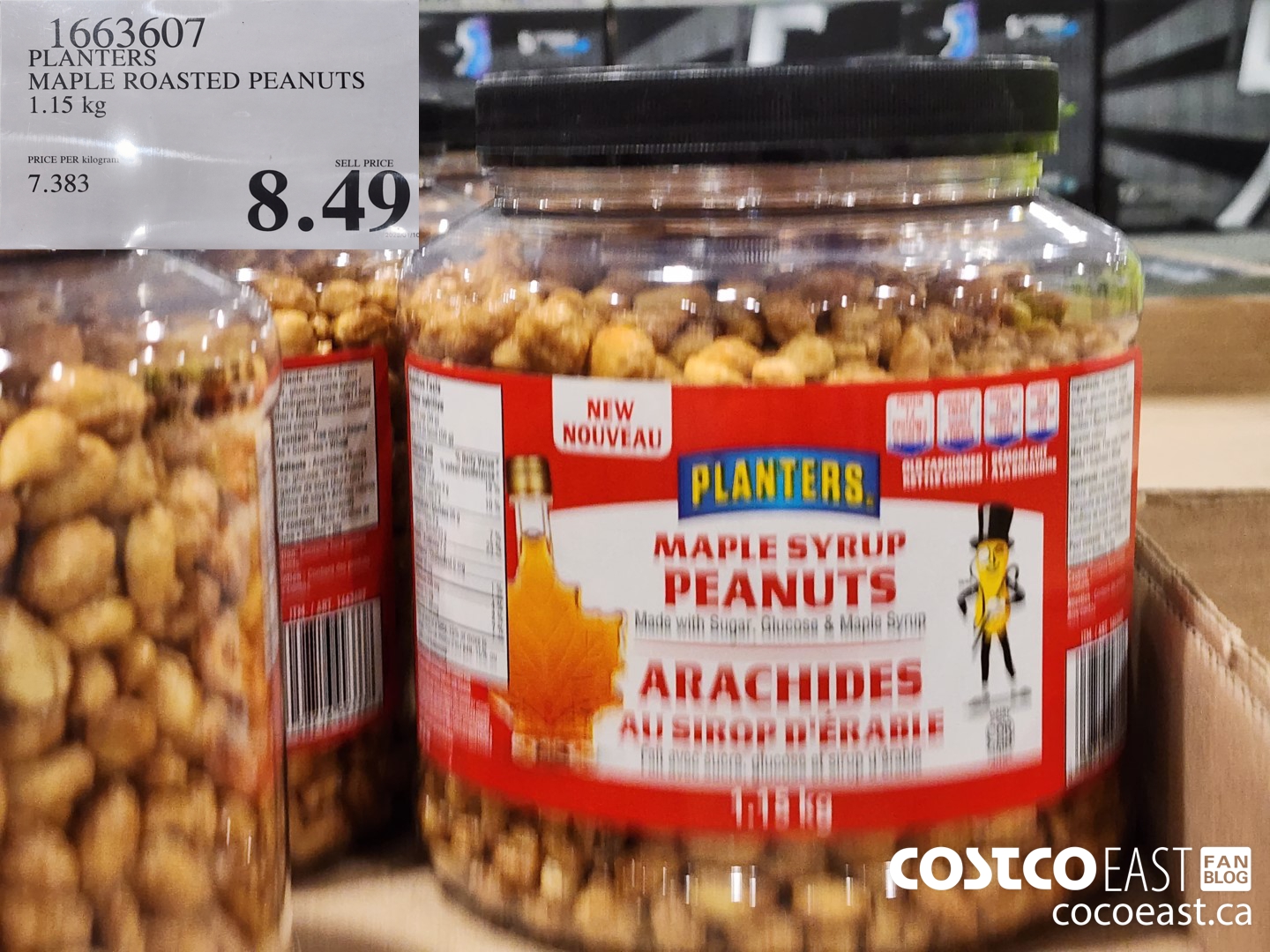 1663607 PLANTERS MAPLE ROASTED PEANUTS 1 15 KG 8 49 - Costco East