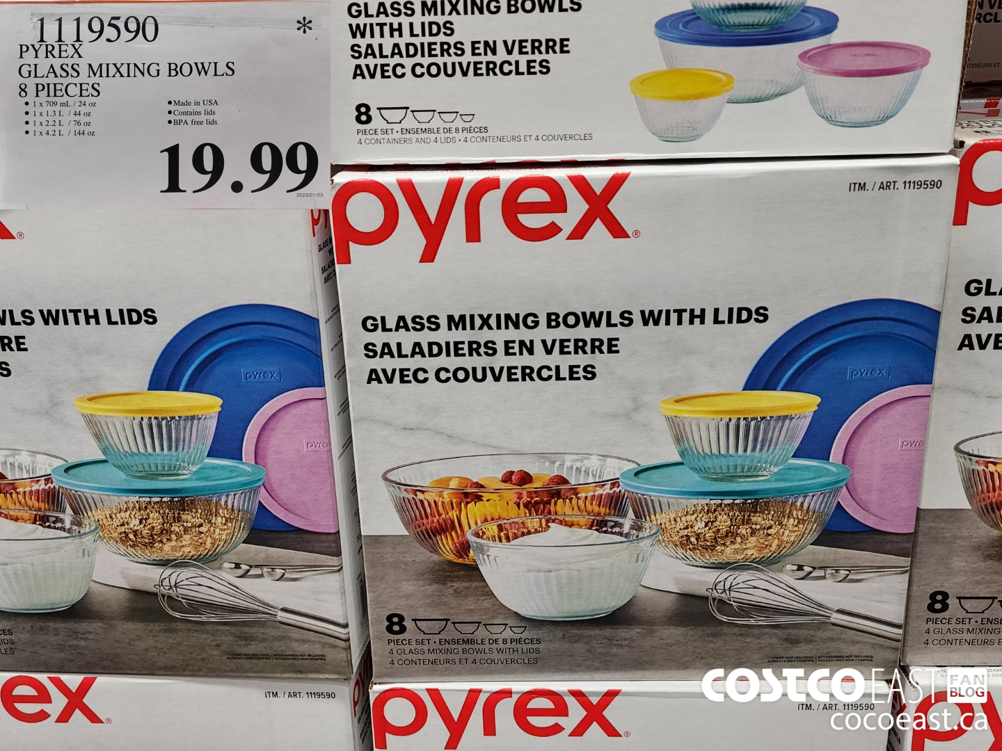 1119590 PYREX GLASS MIXING BOWLS 8 PIECES 19 99 Costco East Fan Blog