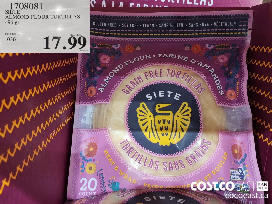 1708081 SIETE ALMOND FLOUR TORTILLAS 496 GR 17 99 Costco East Fan Blog