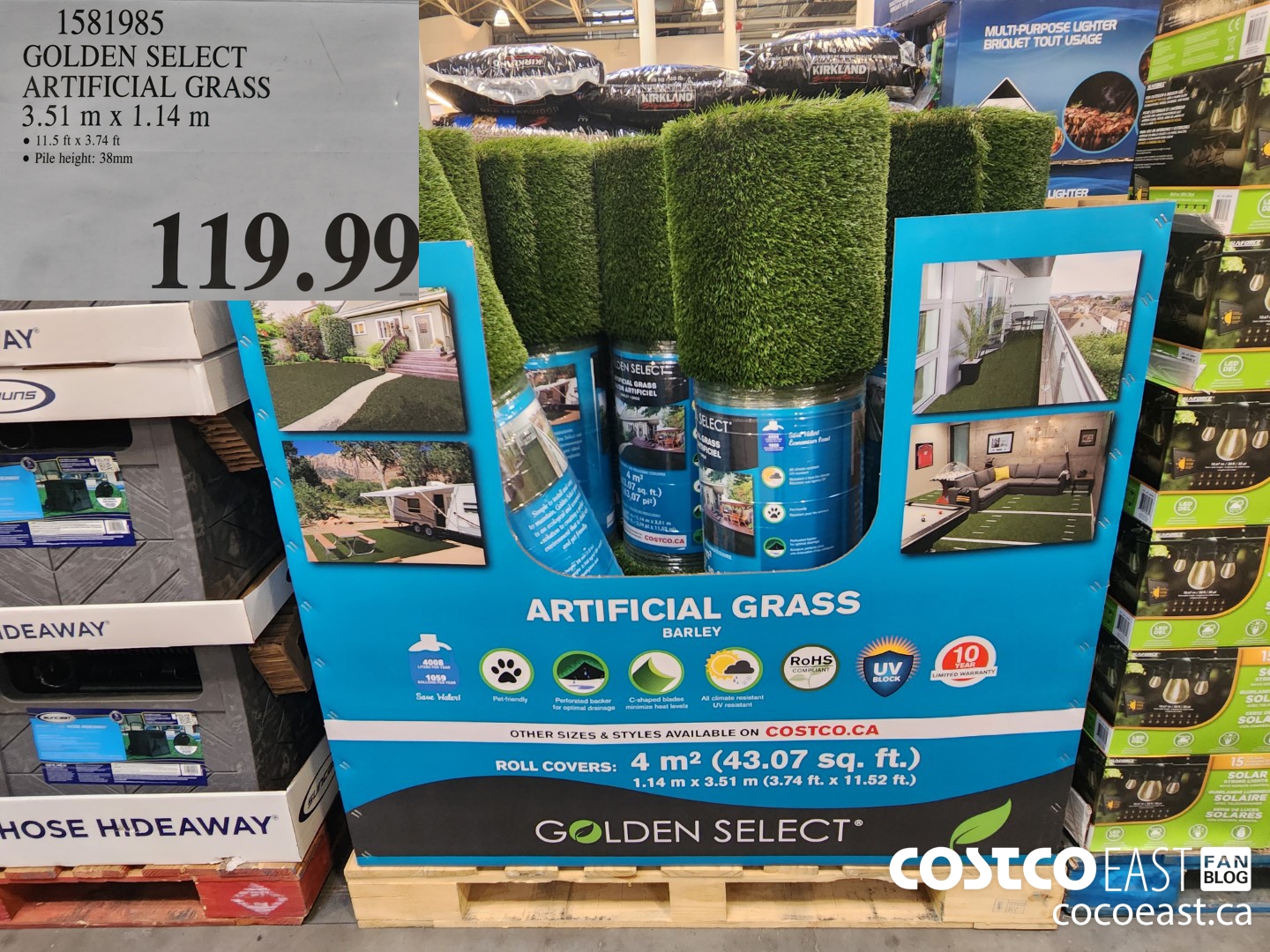 1581985 GOLDEN SELECT ARTIFICIAL GRASS 3 51m x 1 14m 119 99 Costco