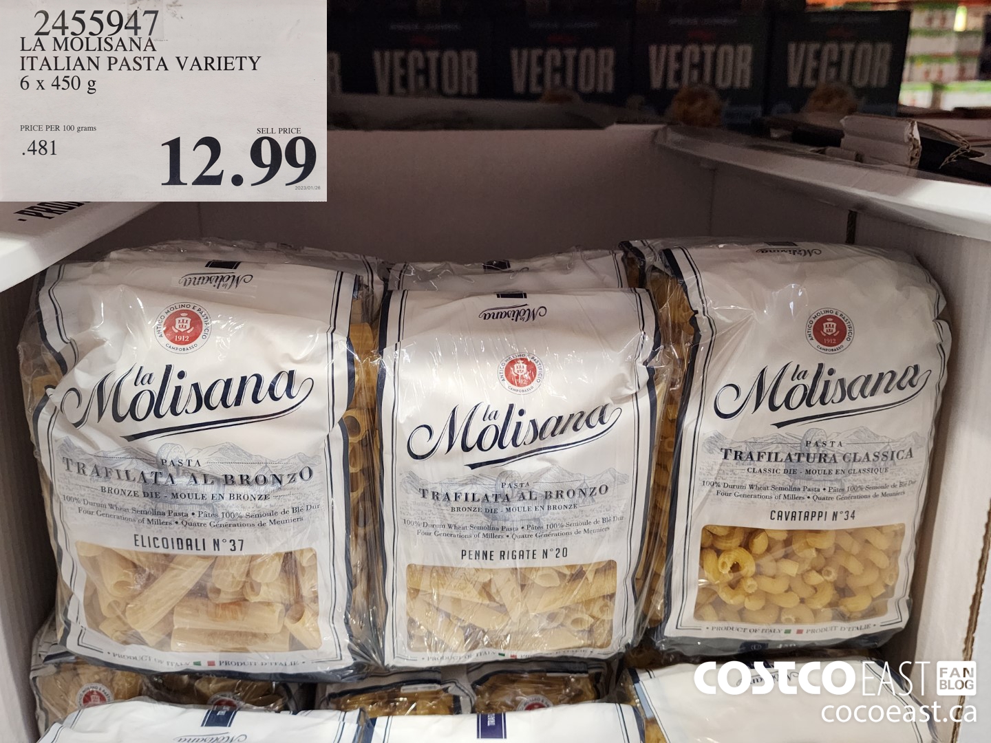 2455947 LA MOLISANA ITALIAN PASTA VARIETY 6 x 450 g 12 99 - Costco East Fan  Blog