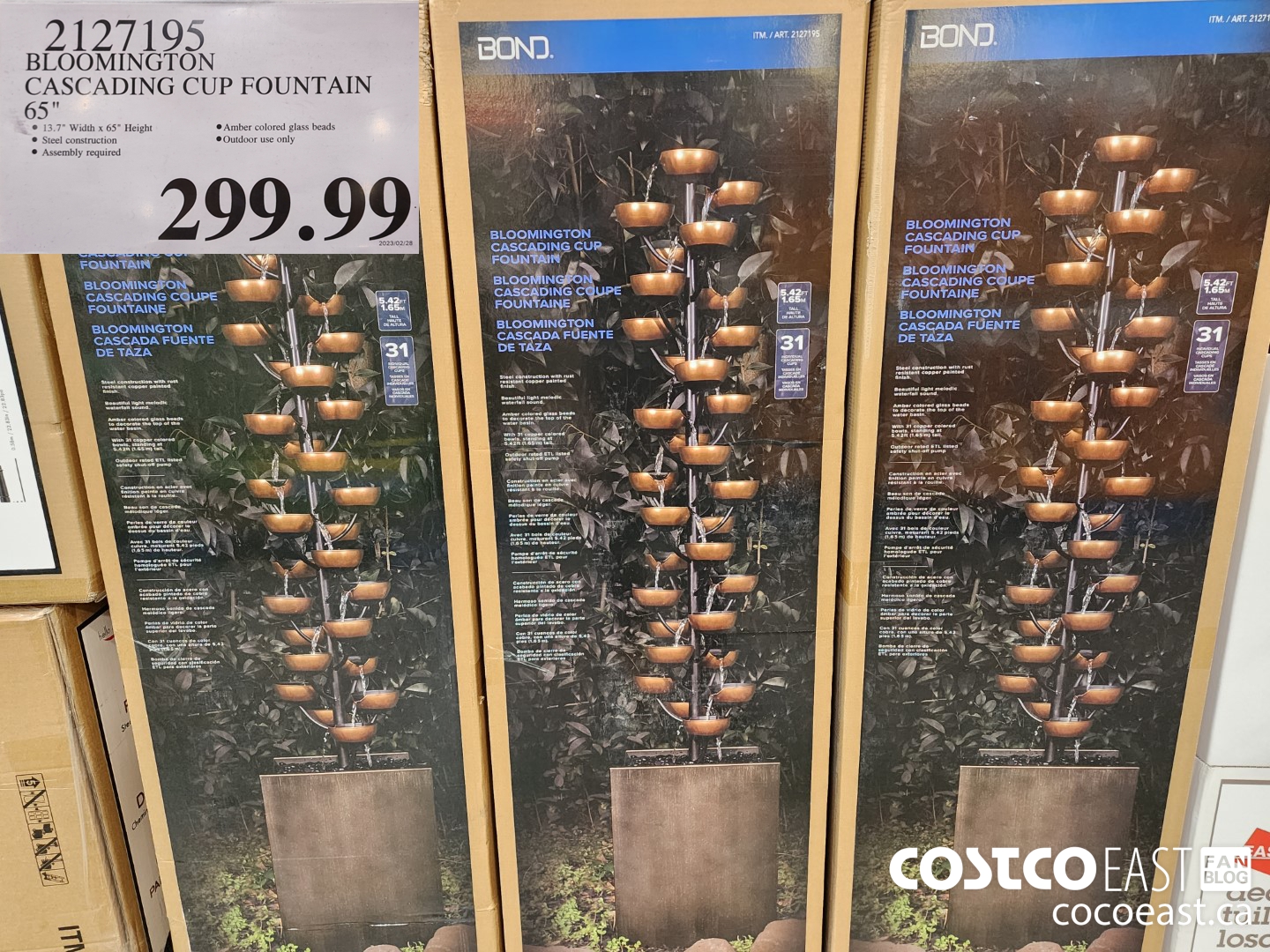 2127195 BLOOMINGTON CASCADING CUP FOUNTAIN 65 299 99 Costco East Fan Blog   BLOOMINGTON CASCADING CUP FOUNTAIN 65 20230303 71700 