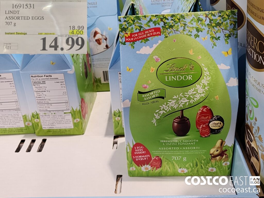 1691531 LINDOR EASTER EGGS ASSORTED 707 g 4 00 INSTANT SAVINGS EXPIRES