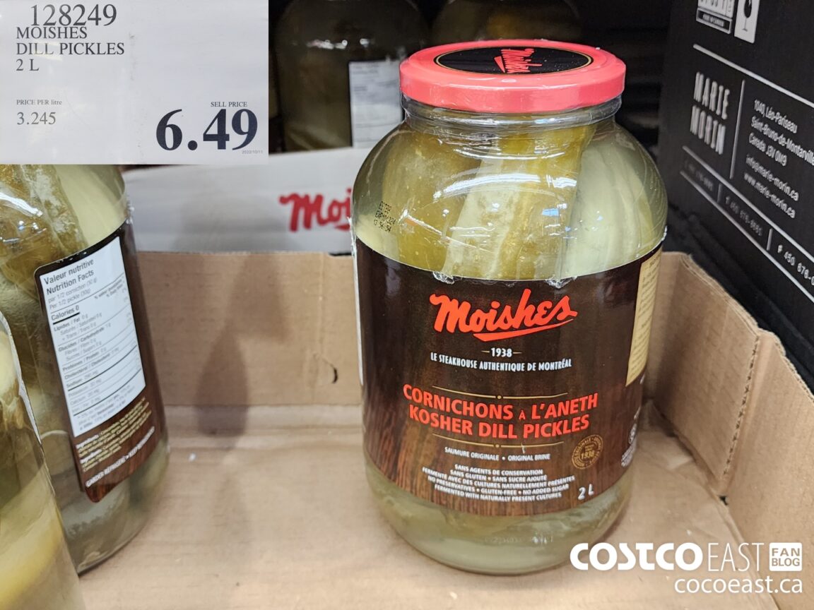 128249 MOISHES DILL PICKLES 2 L 6 49 Costco East Fan Blog
