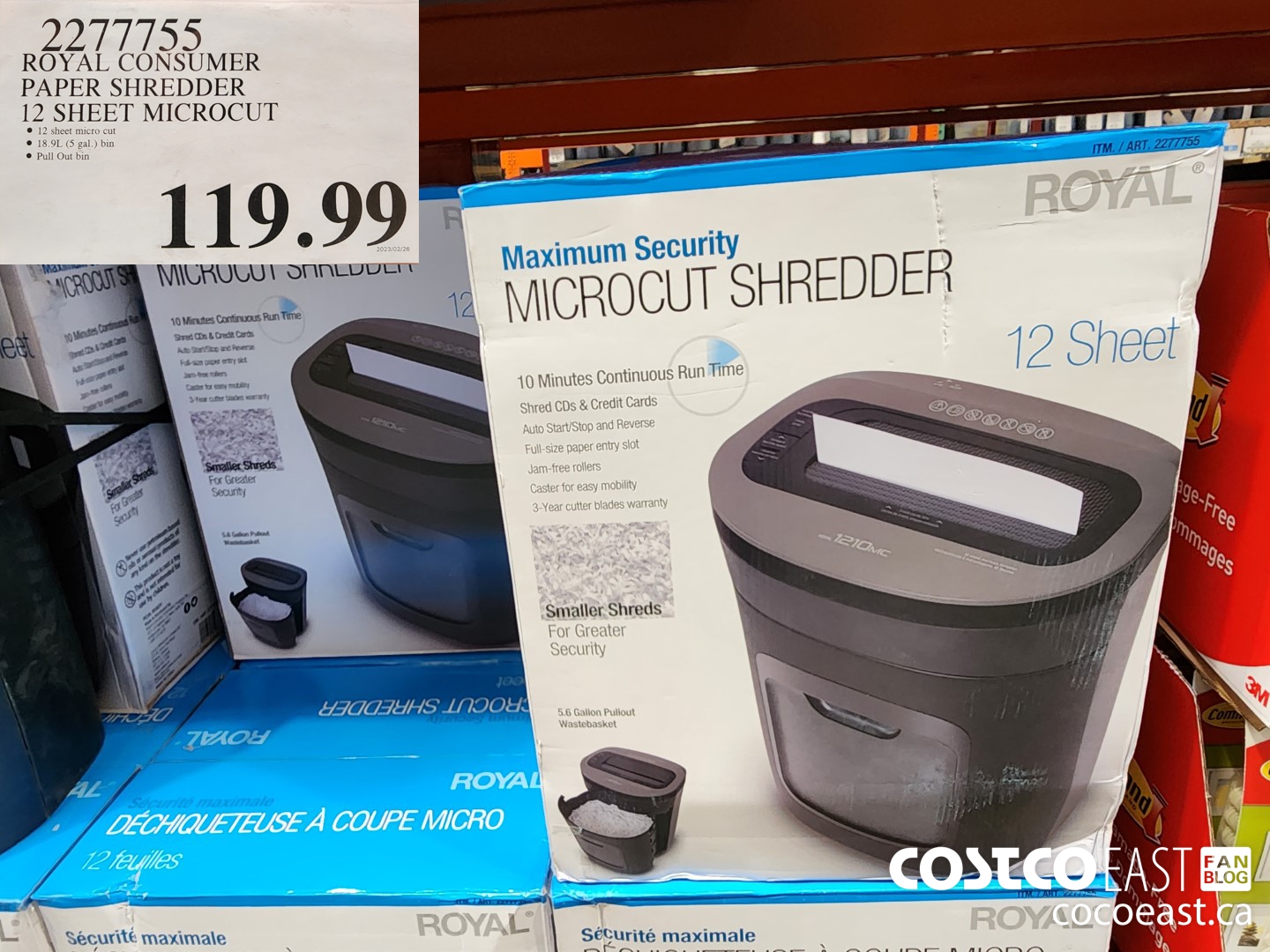 2277755 ROYAL CONSUMER PAPER SHREDDER 12 SHEET MICROCUT 119 99 Costco