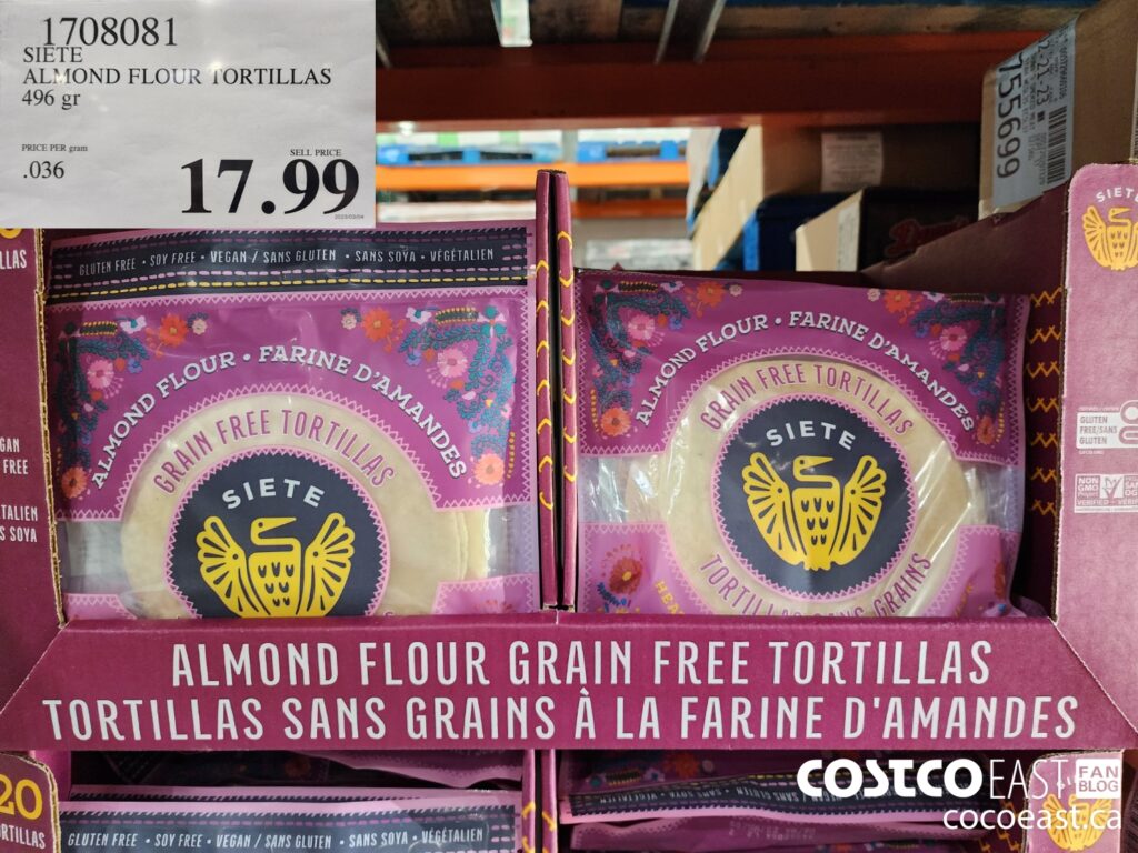 1708081 SIETE ALMOND FLOUR TORTILLAS 496 GR 17 99 Costco East Fan Blog
