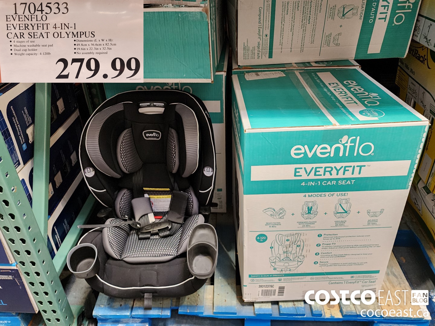 1704533 EVENFLO EVERYFIT 4 IN 1 CAR SEAT OLYMPUS 279 99 Costco East Fan Blog