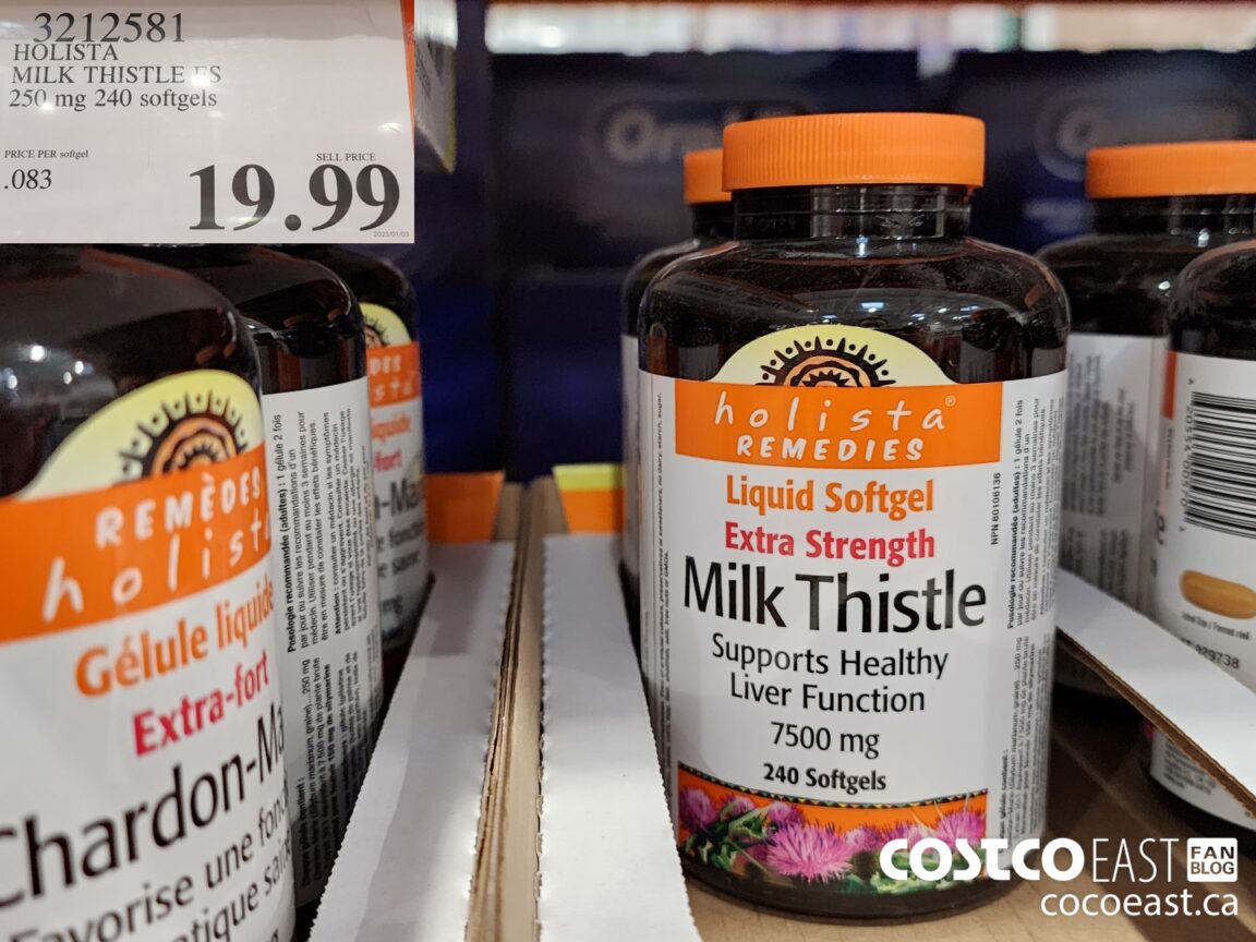 3212581 HOLISTA MILK THISTLE ES 250 mg 240 softgels 19 99 Costco East