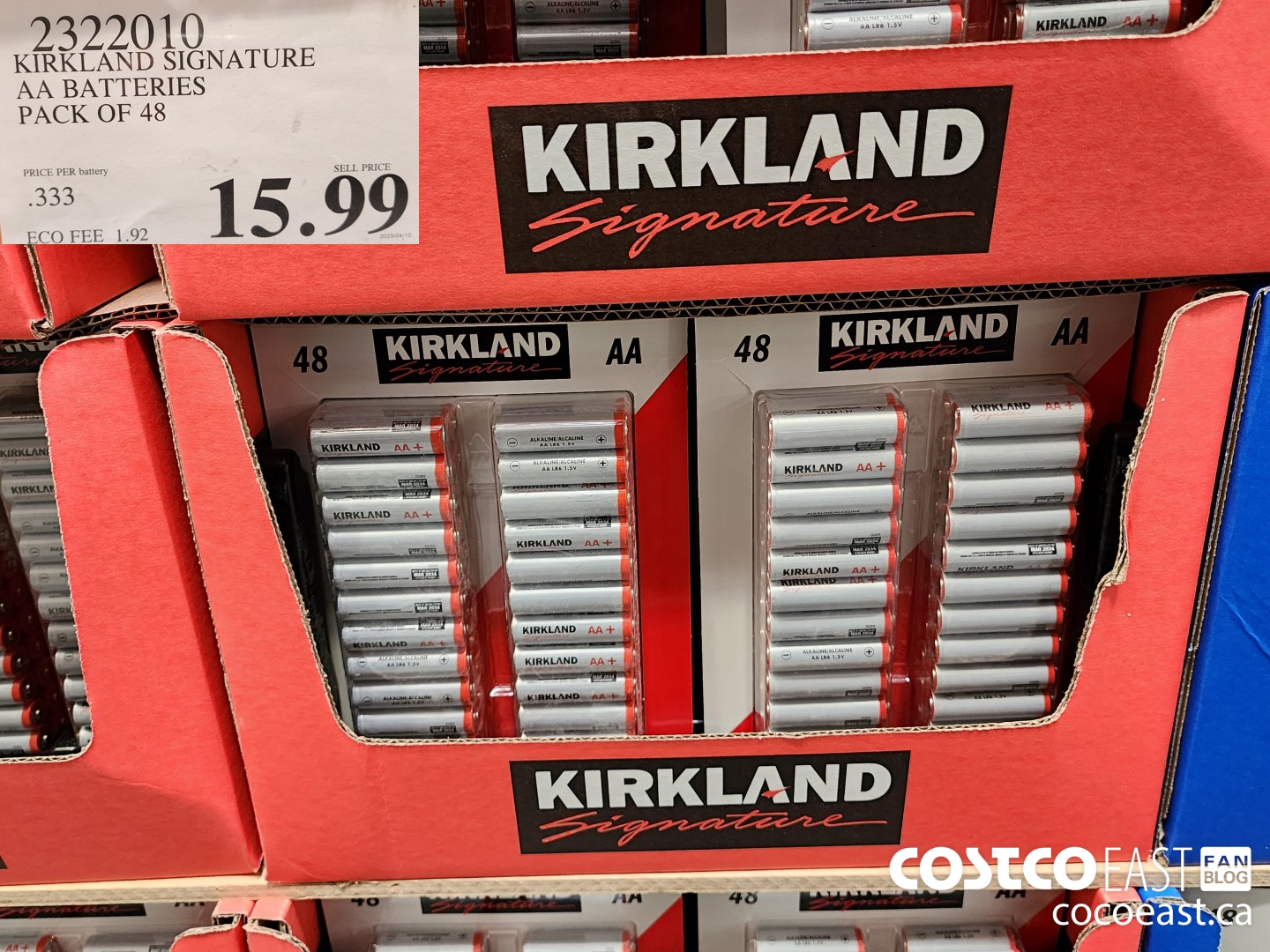 2322010 KIRKLAND SIGNATURE AA BATTERIES PACK OF 48 15 99 Costco East