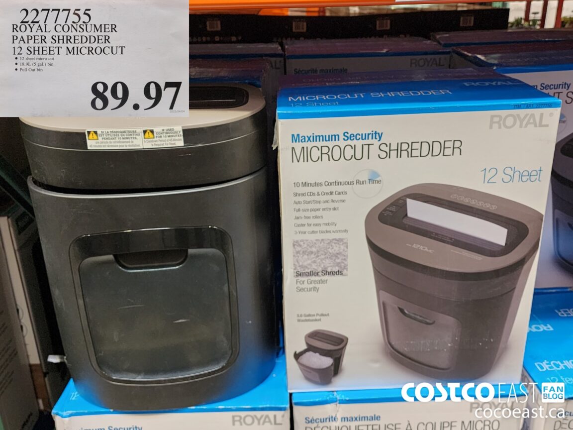 2277755 ROYAL CONSUMER PAPER SHREDDER 12 SHEET MICROCUT 89 97 Costco