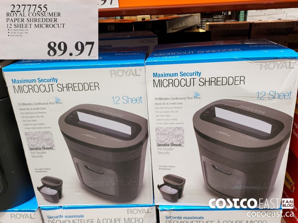 2277755 ROYAL CONSUMER PAPER SHREDDER 12 SHEET MICROCUT 89 97 Costco
