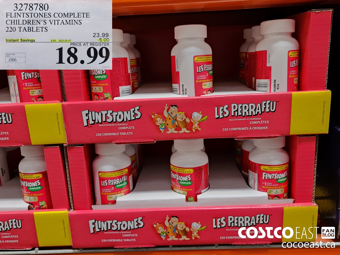 3278780 FLINTSTONES COMPLETE CHILDREN S VITAMINS 220 TABLETS 5 00