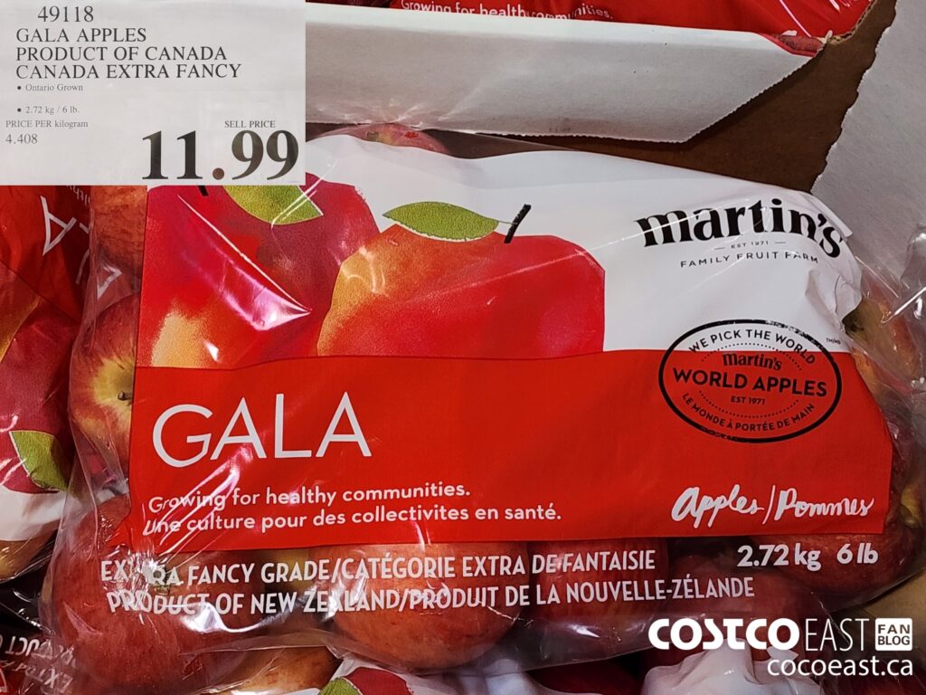 49118 GALA APPLES PRODUCT OF CANADA EXTRA FANCY 11 99 Costco East Fan