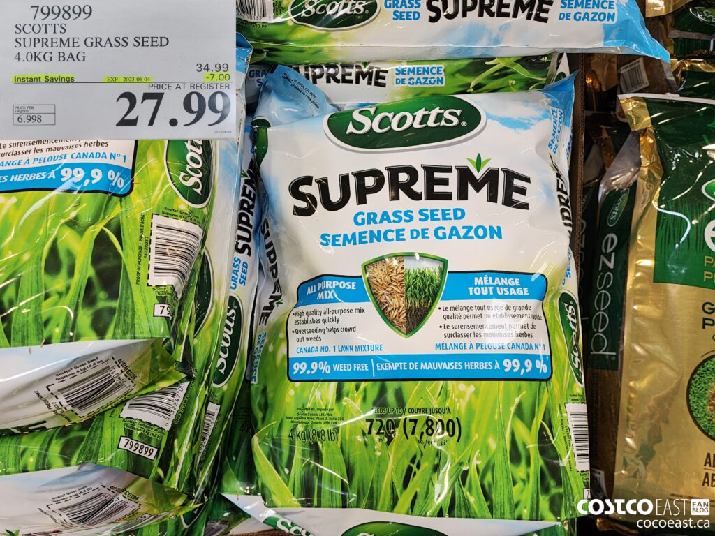 799899 SCOTTS SUPREME GRASS SEED 4 0KG BAG 7 00 INSTANT SAVINGS EXPIRES ON 2023 06 04 27 99