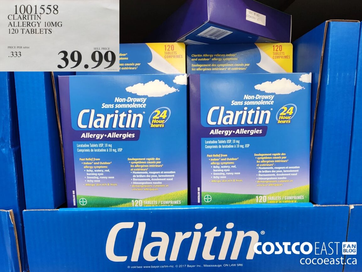 1001558 CLARITIN ALLERGY 10MG 120 TABLETS 39 99 - Costco East Fan Blog