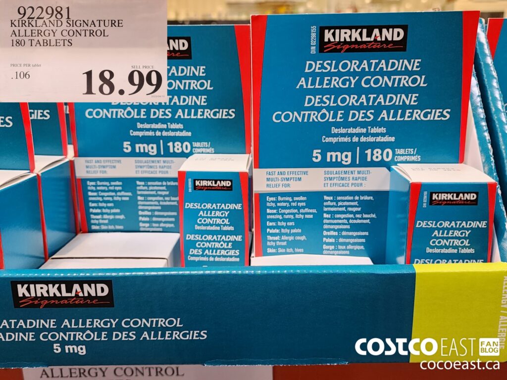 922981 KIRKLAND SIGNATURE ALLERGY CONTROL 180 TABLETS 18 99 Costco