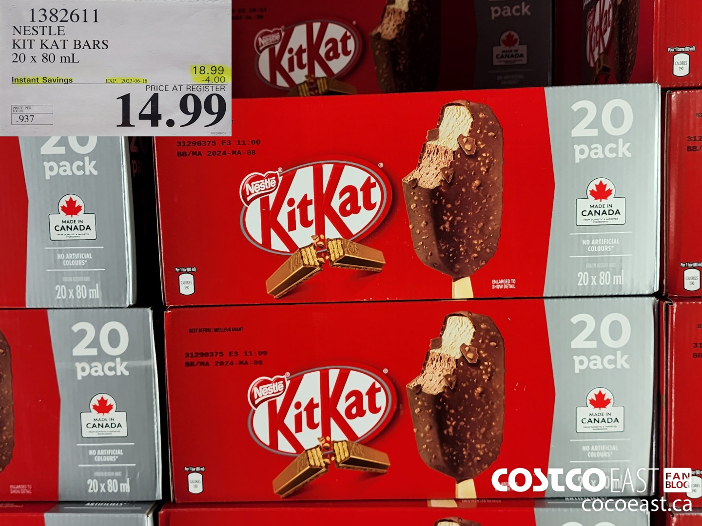 1382611 NESTLE KIT KAT BARS 20 x 80ml 4 00 INSTANT SAVINGS EXPIRES ON 2023  06 18 14 99 - Costco East Fan Blog