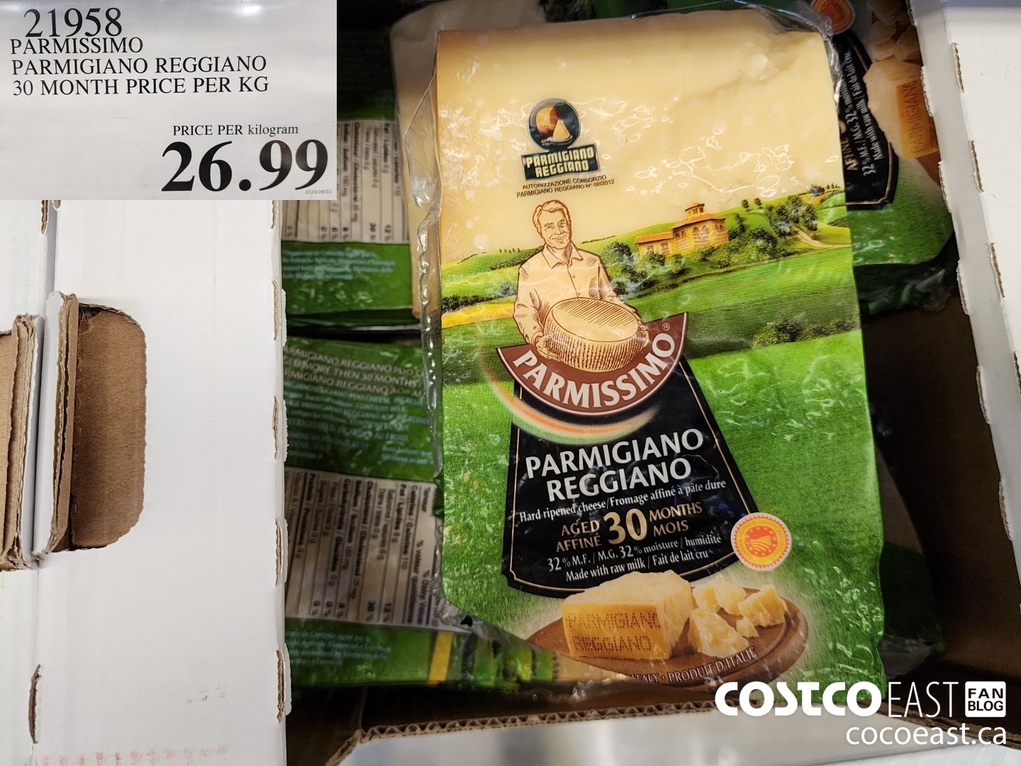 21958 PARMISSIMO PARMIGIANO REGGIANO 30 MONTH PRICE PER KG 26 99 Costco East Fan Blog