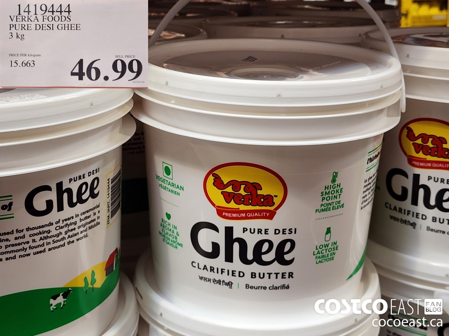 1419444 VERKA FOODS PURE DESI GHEE 3 kg 46 99 - Costco East Fan Blog